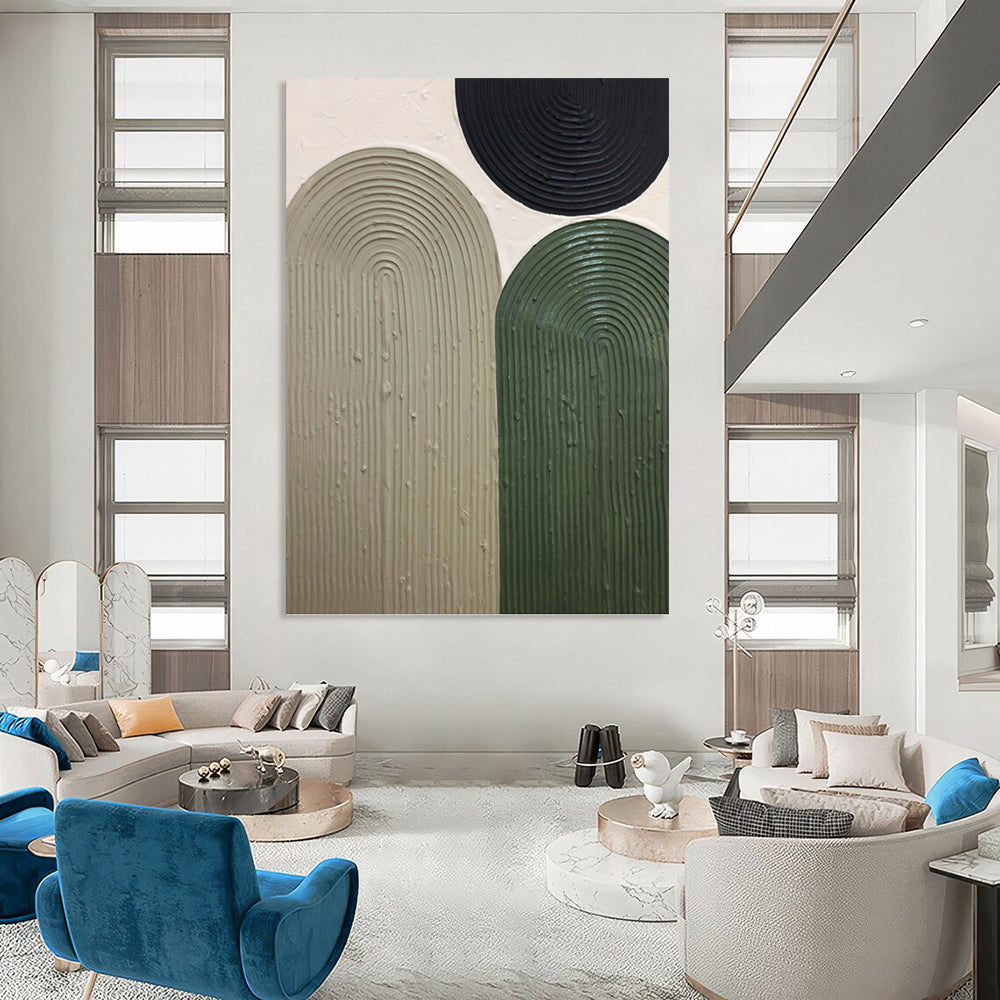 Designer - Curated Prestige: Hand - Rendered Textured Canvas Art for Hotel Suite & Living Room DKH1166