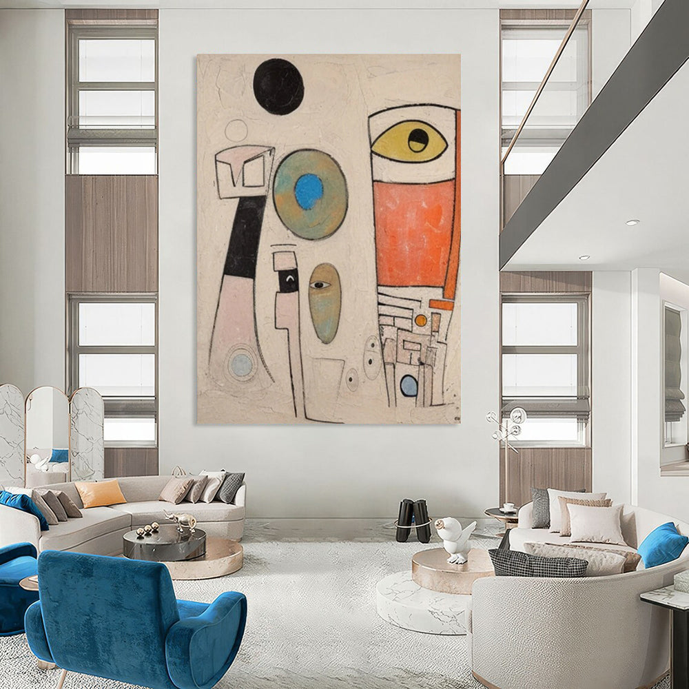 Vast - Proportioned Hand - Painted Custom Abstract Creation for Dining Room and Entryway DTP027