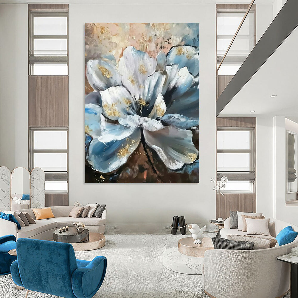 Large Vertical Custom Abstract Hand - Painted Canvas for Office and Bar DKH1635