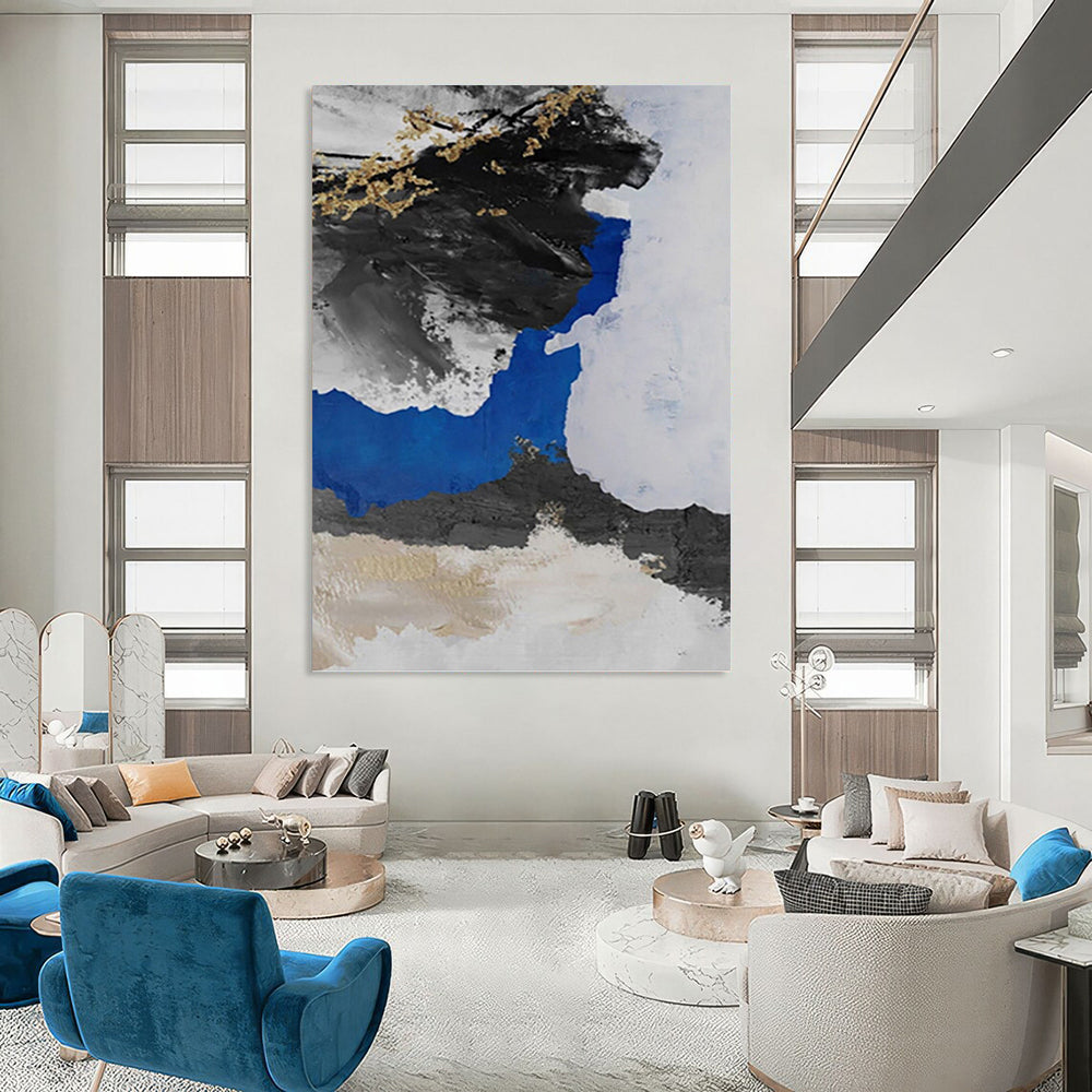 Immense Hand - Painted Textured Abstract Painting for Airport Terminal & Train Station DKH1231