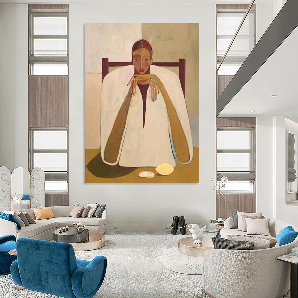 Ebbing Textures: Immense Custom Abstract Artwork for Bedroom and Entryway DTP142