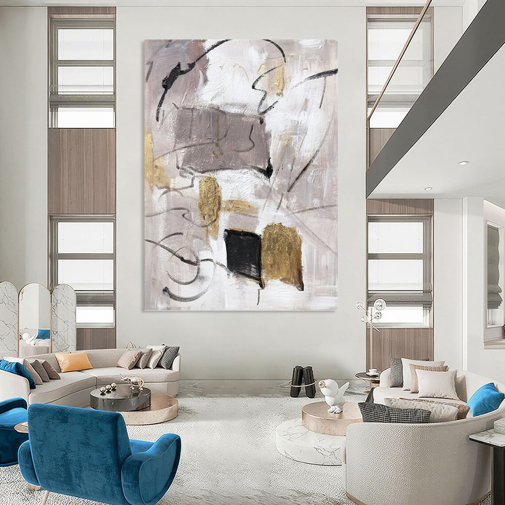 Enchanting Hand - Painted Textured Abstract for Dining Room & Hotel DKH1285
