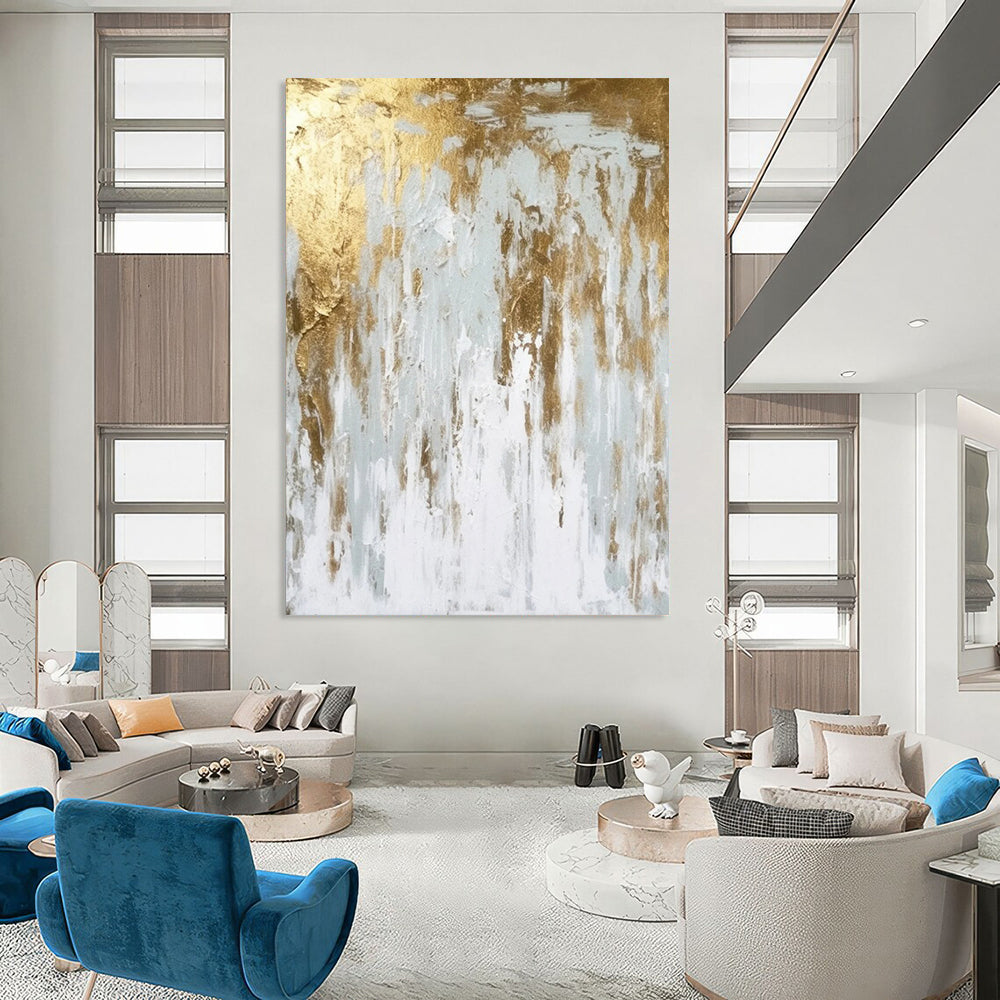 Grand - Sized Hand - Painted Custom Abstract Canvas for Office and Bar DTP074