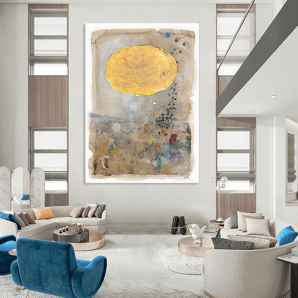 Oversized Hand-Painted Abstract Mural for Office & Entryway LargeART1814