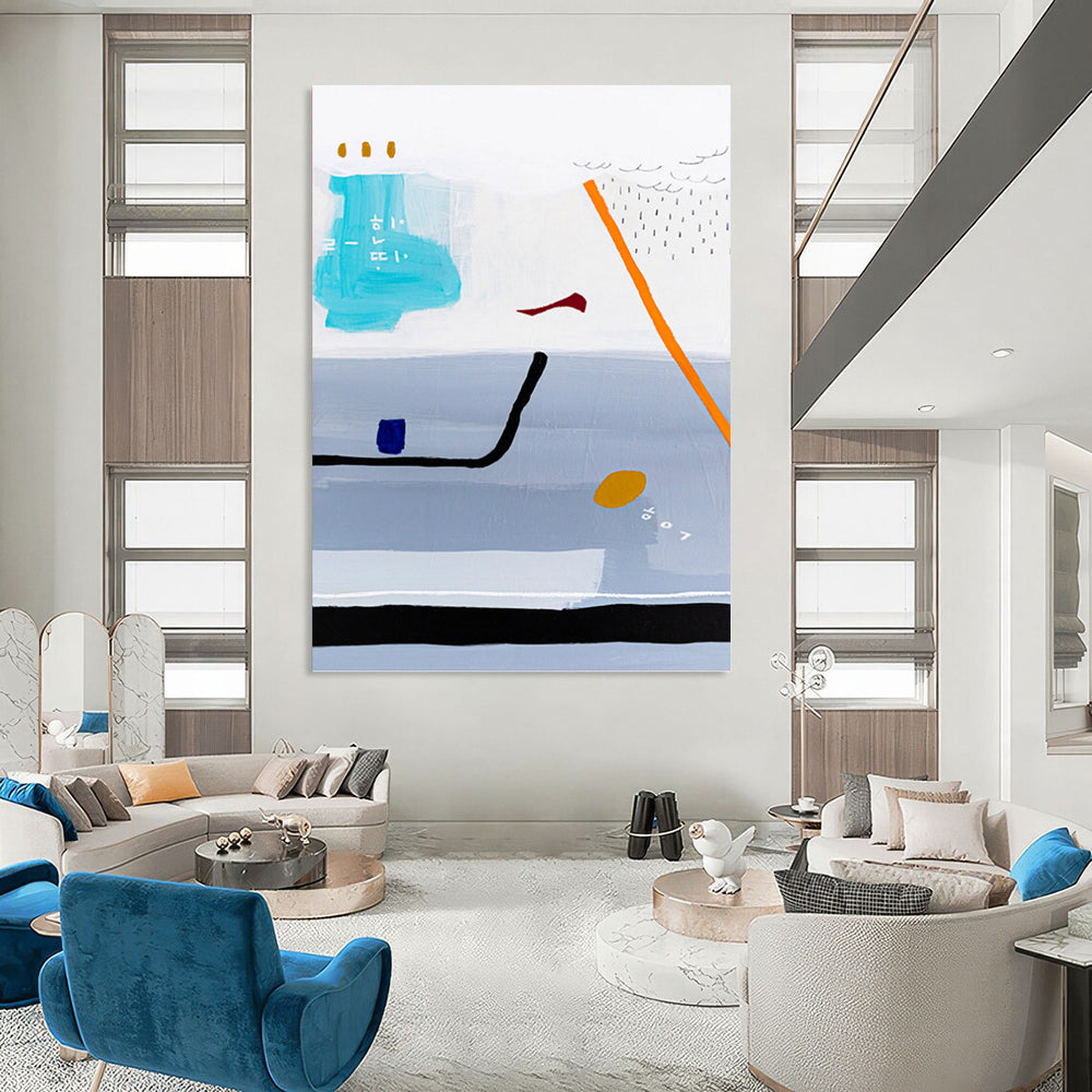 Elegant Hand - Painted Textured Canvas Mural for Hotel Suite & Entryway DKH1098