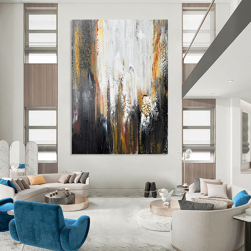 Enormous Hand - Painted Textured Abstract Canvas for Science Lab & Research Facility DKH1229