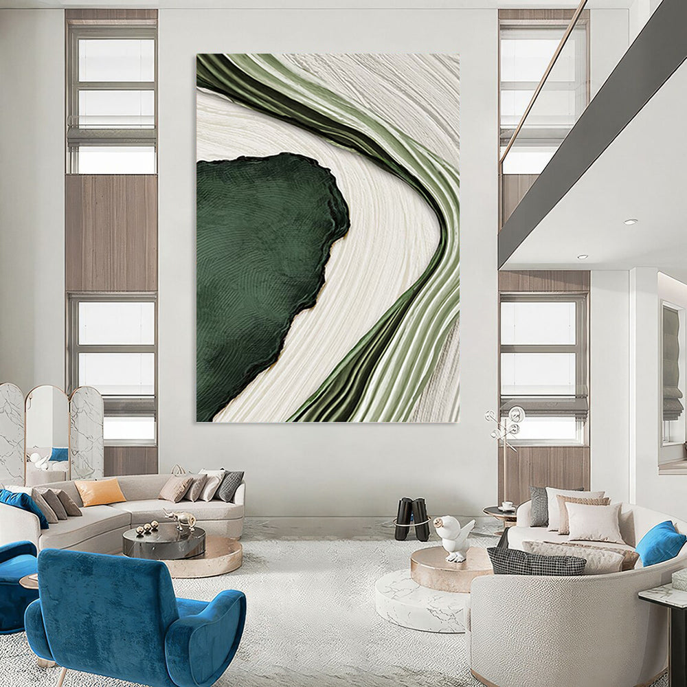 Monumental Hand - Painted Textured Custom Abstract Canvas, for Decorating Dining Room and Hotel DKH1473