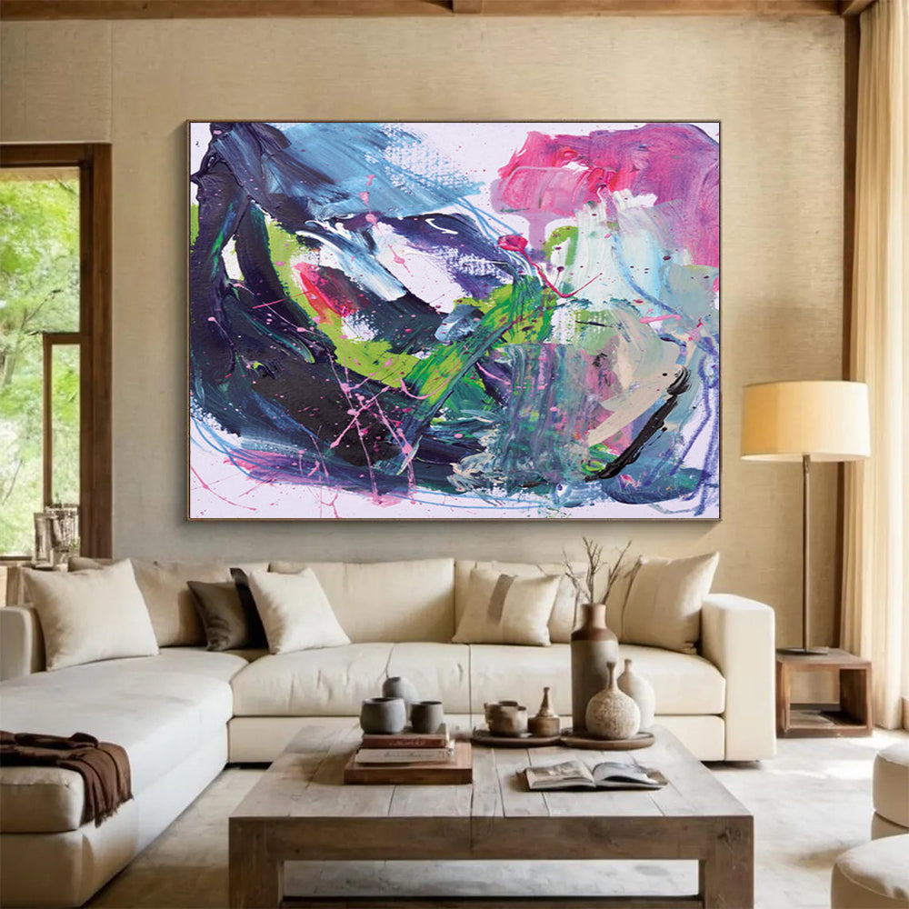 Vivid Color Explosion - Large Energetic Living Room Art DLZ131