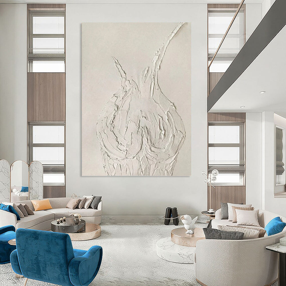 Oversized Custom Textured Hand - Painted Abstract Mural for Hallway & Entryway DKH0990