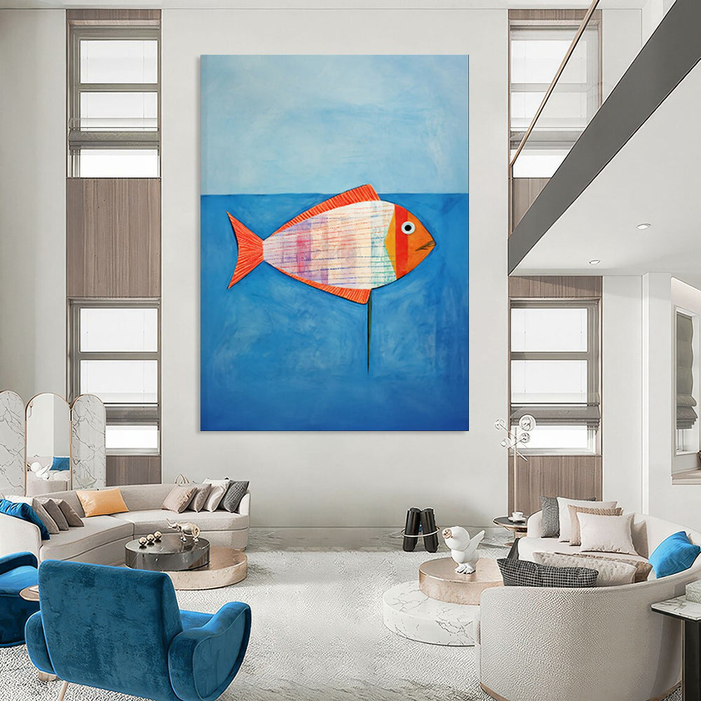 Custom Hand-Painted Abstract Mural for Office & Hallway LargeART1836