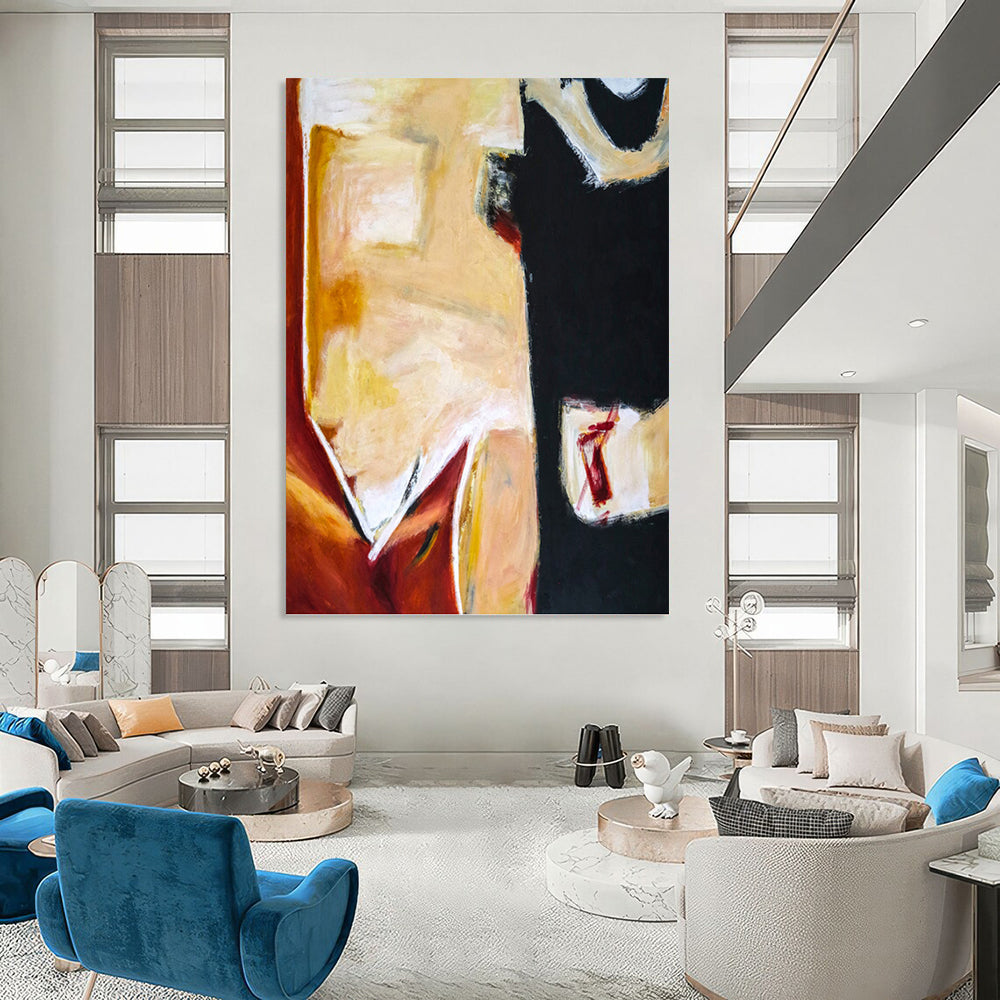 Breathtaking Custom - Crafted Textured Canvas Abstract for Hotel Lobby & Bedroom DKH1090