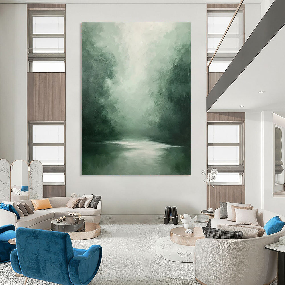 Jumbo Hand - Painted Textured Custom Abstract Canvas for Hallway and Hotel DTP024