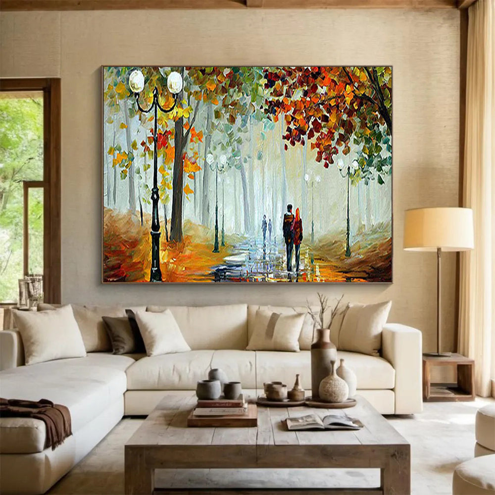 Autumn Stroll in the Park - Romantic Living Room or Bedroom Art DLZ225