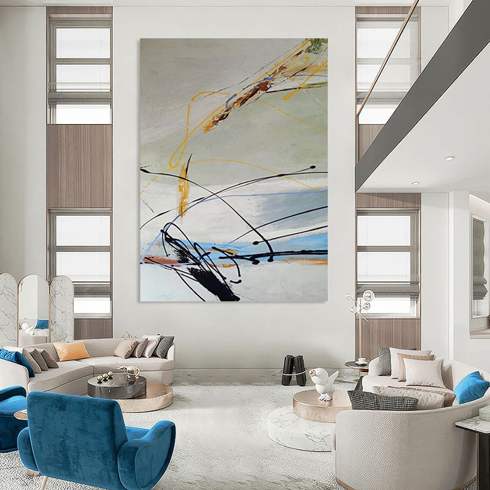 Mammoth Hand - Painted Textured Custom Abstract Painting for Dining Room and Office DTP035