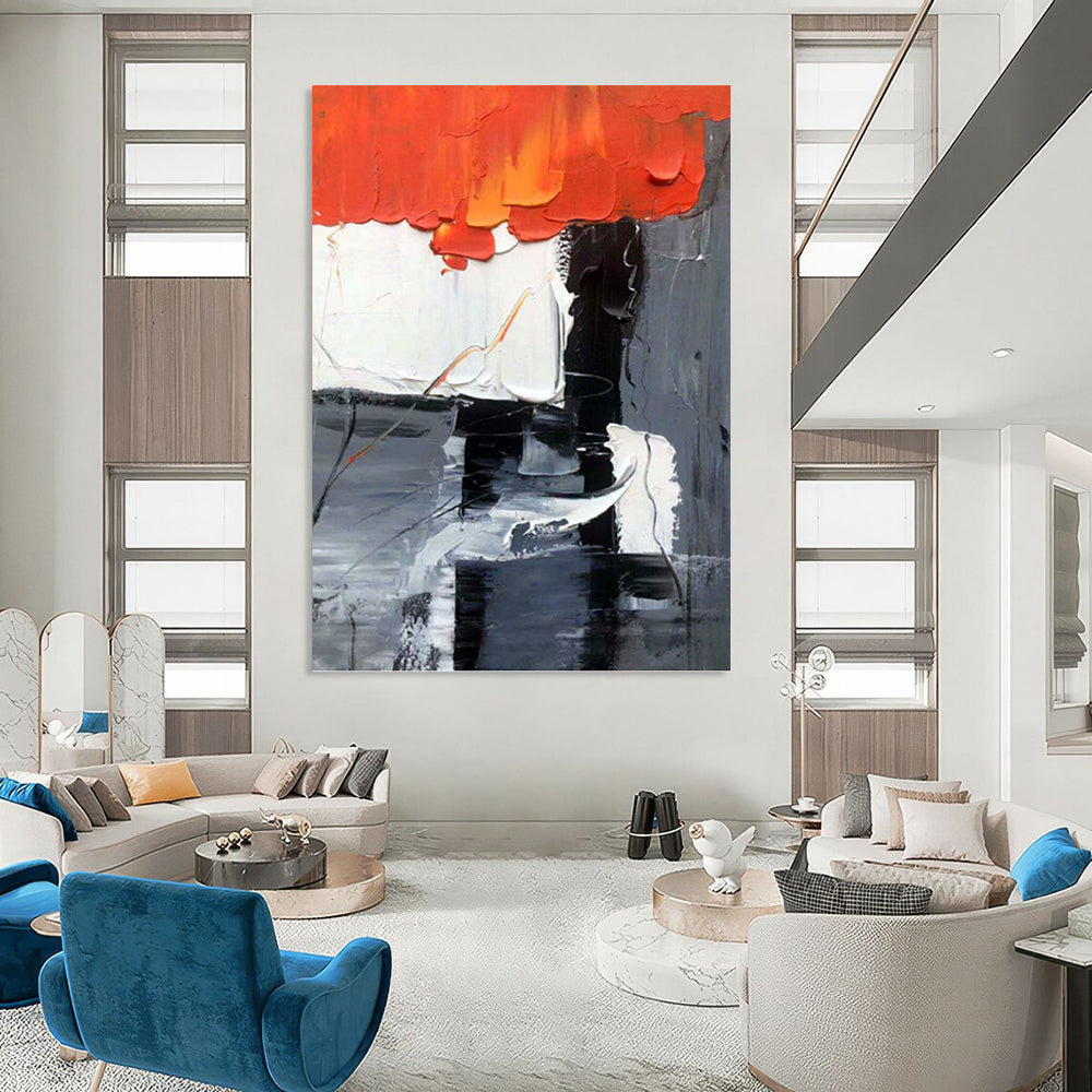 Oversized Custom - Rendered Textured Canvas Abstract for Dining Room & Hallway DKH1058