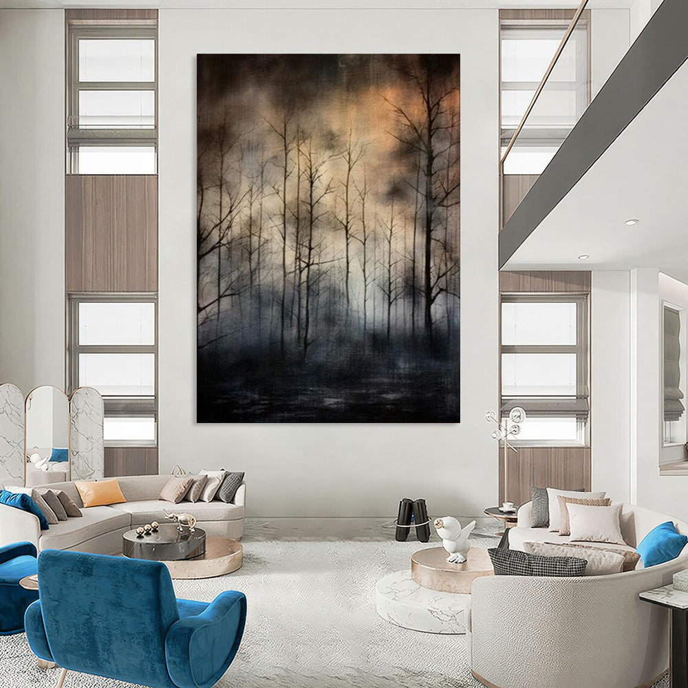 Custom Hand-Painted Abstract Mural for Office & Hotel LargeART1913