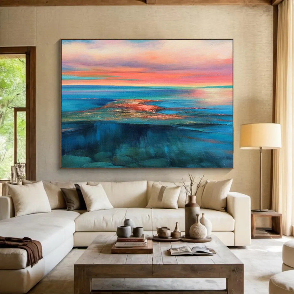 Colorful Coastal Sunset - Vibrant Living Room Centerpiece DLZ024