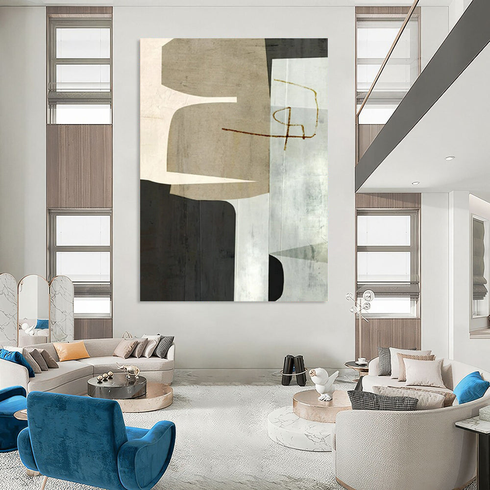 Large-Format Hand-Painted Abstract Canvases for Living Room & Office LargeART2319