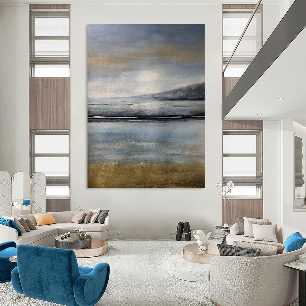 Tall - Stretch Vertical Hand - Painted Textured Custom Abstract Hymn for Hotel and Bedroom DKH1576