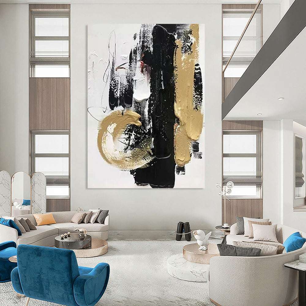 Pitted Textures: Mammoth Custom Abstract Work for Hallway and Living Room DTP146
