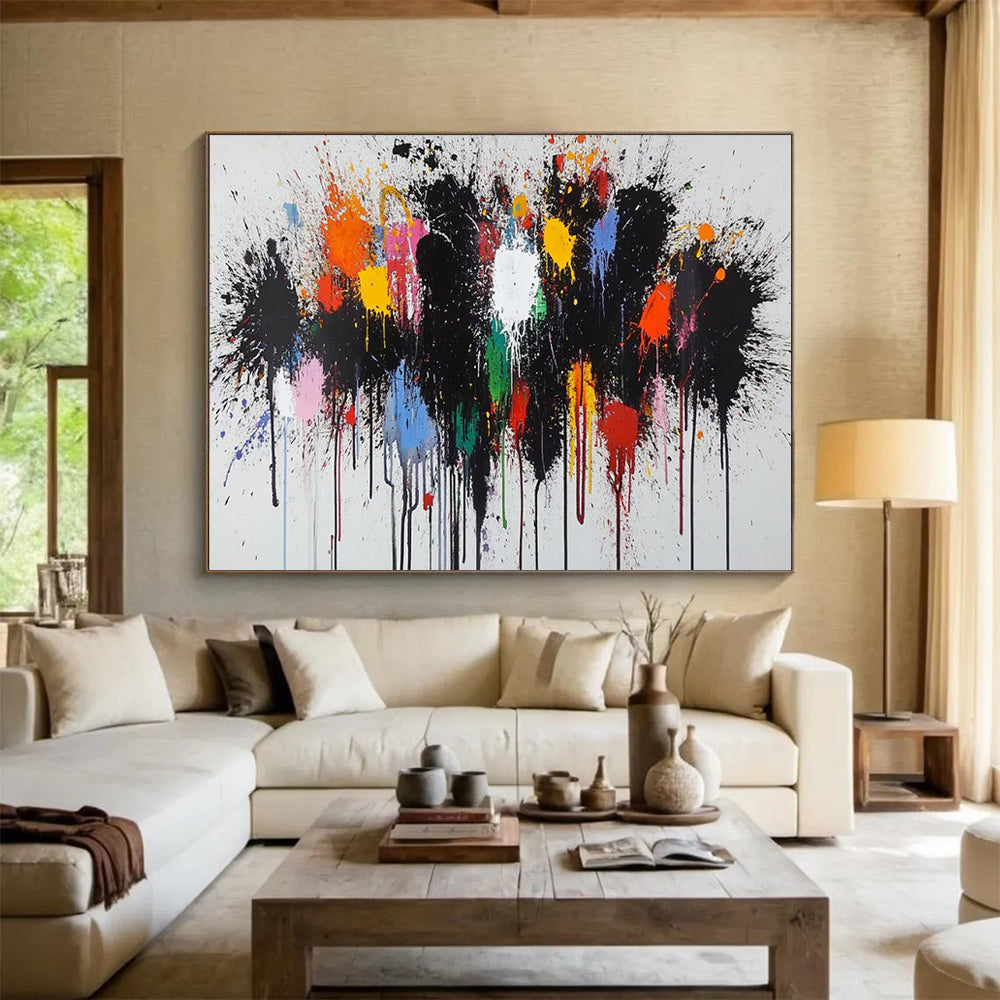Bold Color Splash Abstract - Modern Living Room or Office Statement DLZ193