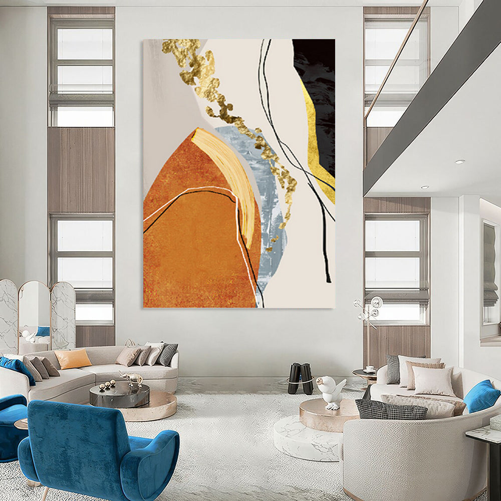 Colossal - Sized Hand - Painted Custom Abstract Dithyramb (with Expressive Textures), for Living Room and Bar DKH1515