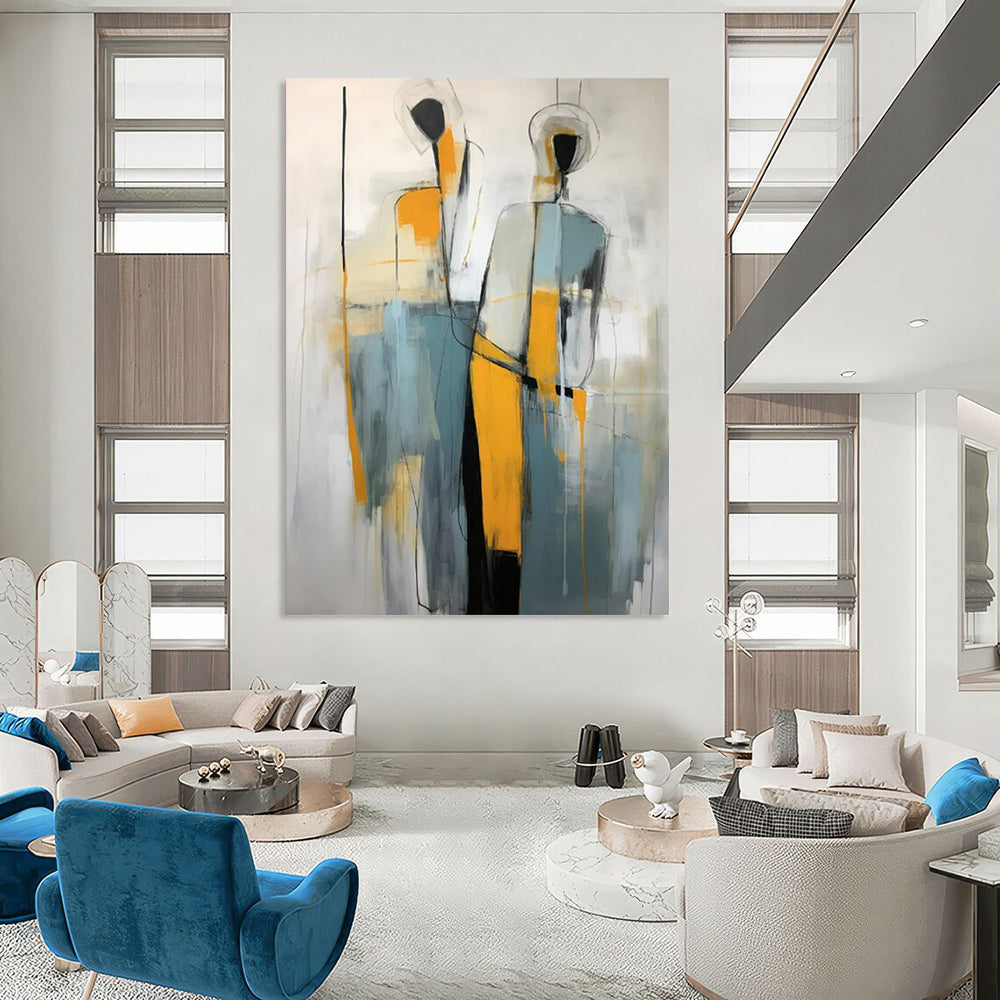 Large-Format Hand-Painted Abstract Canvases for Bedroom & Walk-in Closet LargeART2232