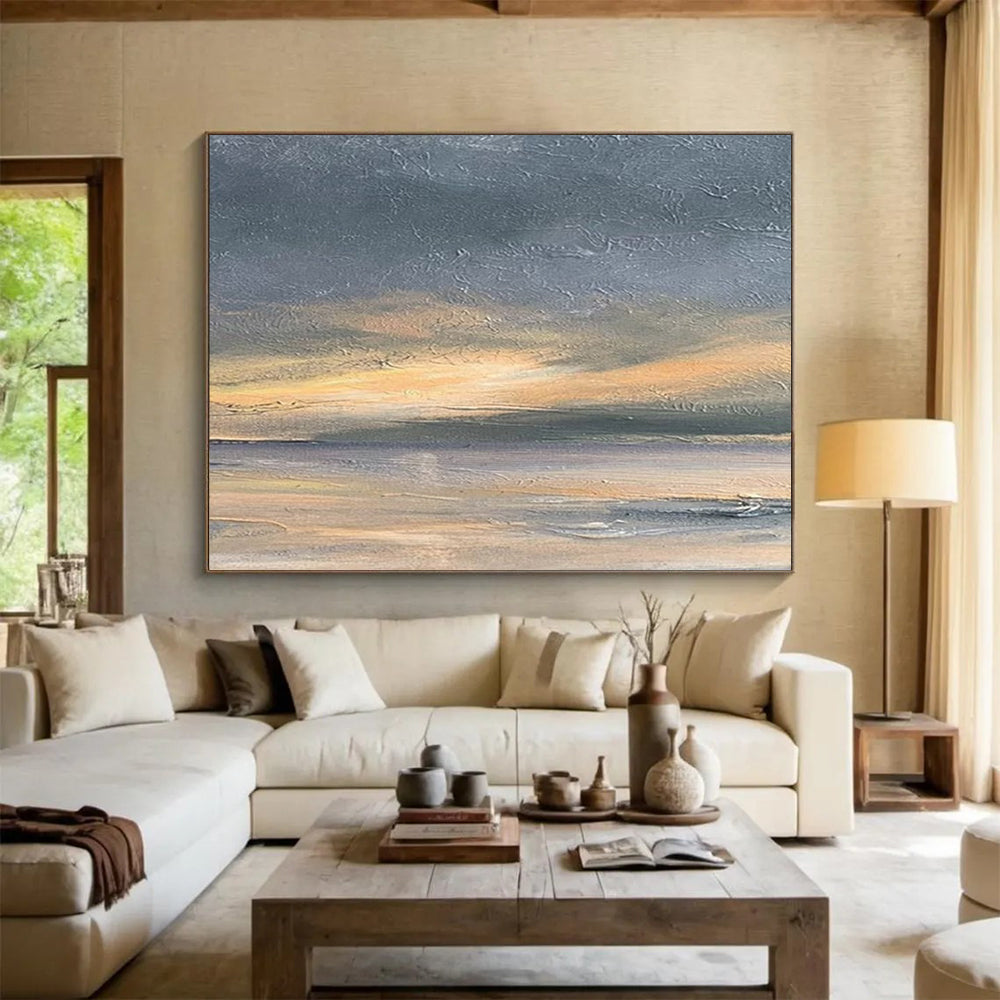 Muted Sunset Landscape Abstract - Calming Office Retreat DLZ016
