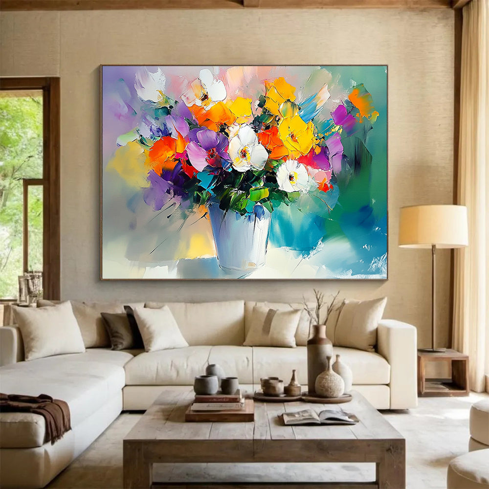 “Colorful Flower Bouquet” - Multicolor, Flower Bouquet, Impressionist - style HB1141