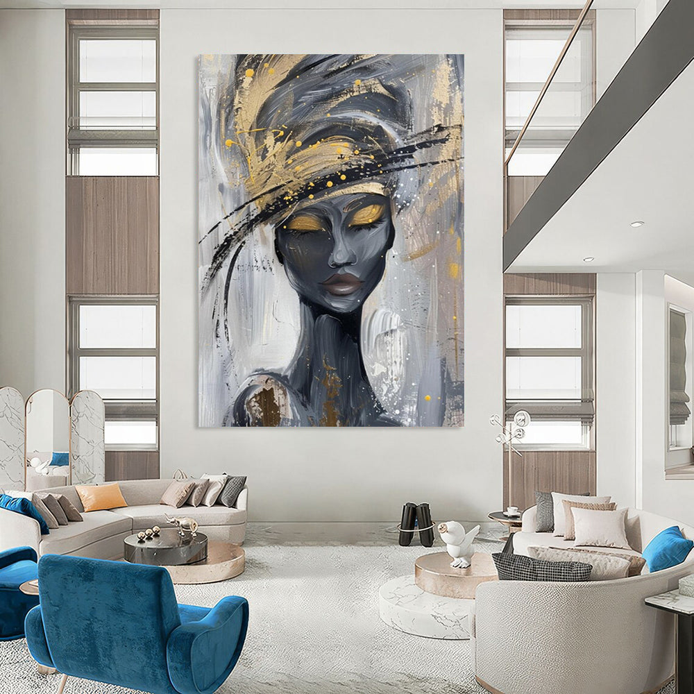 Monumental Hand-Painted Abstract Art for Bedroom & Yoga Room LargeART2197