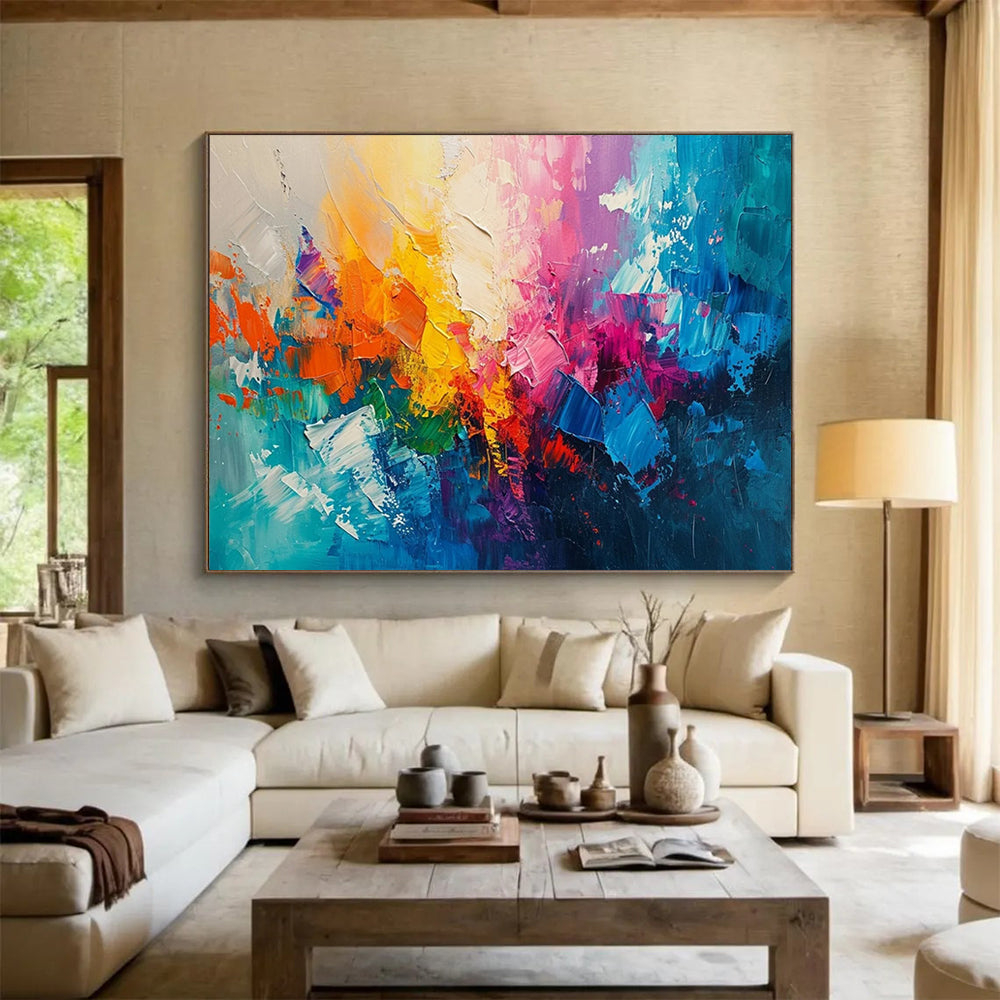 Vibrant Abstract Symphony - Energetic Home Office Inspiration DLZ049