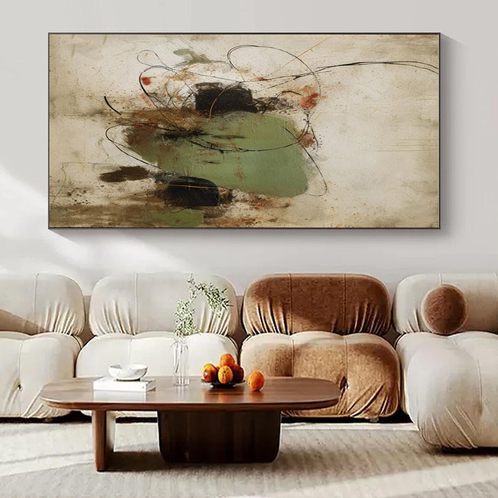 Oversized Hand-Painted Abstract Mural for Office & Hallway LargeART1462