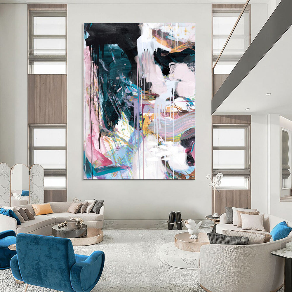 Large-Sized Custom Abstract Art: Handmade Textures for Unforgettable Spaces DTP191
