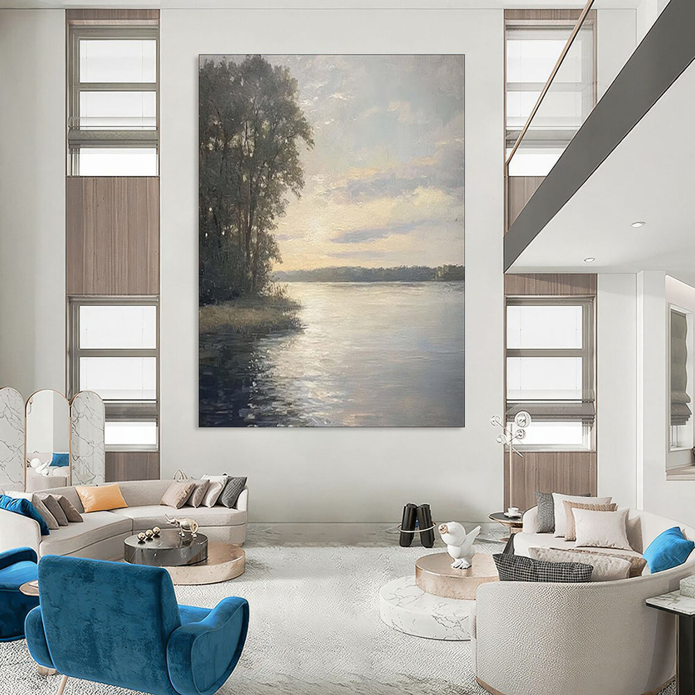 Hand-Painted Bespoke Abstract Canvas for Dining Room & Hotel LargeART1875