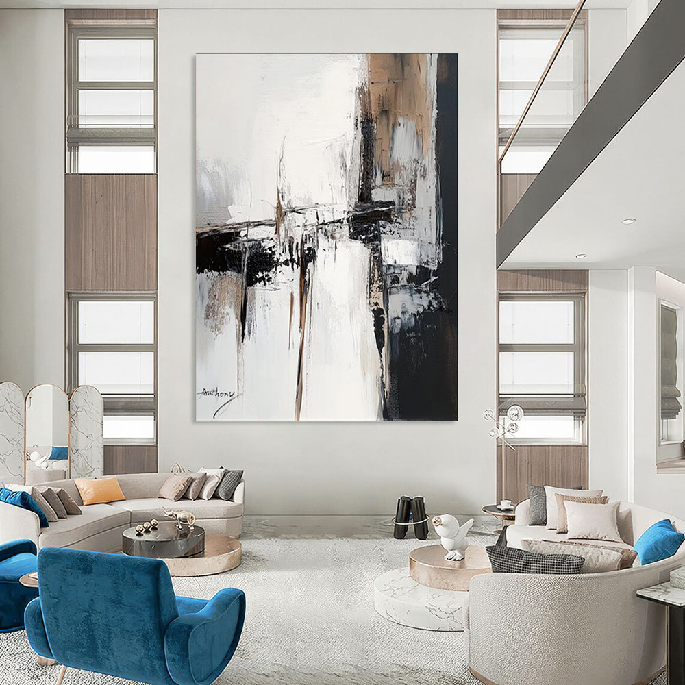 Art Nouveau Textured Abstract Wall Art for Dining Room & Music Room LargeART2087