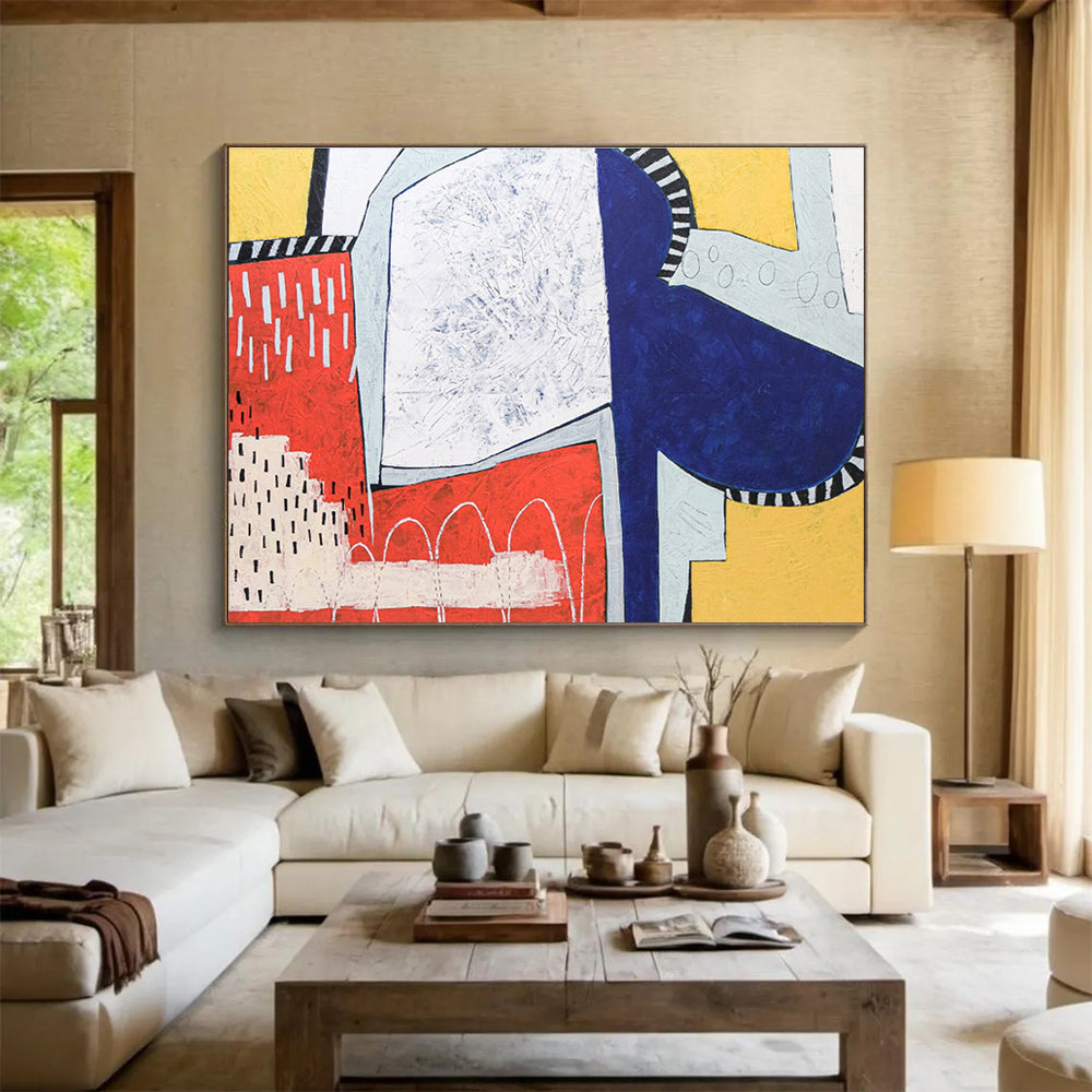 Immense Hand - Painted Abstract Wall Decor for Dining Room & Bar DKH544