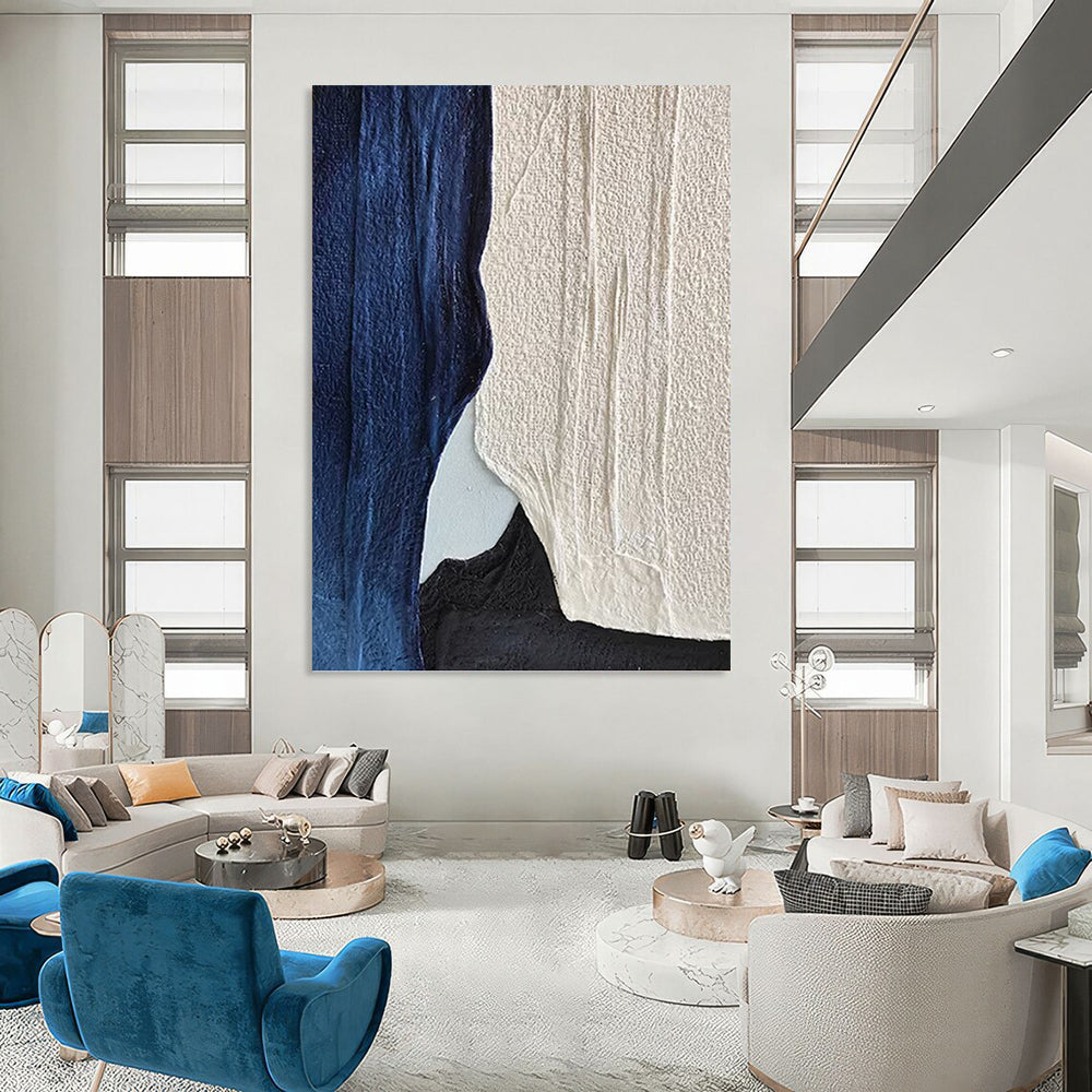 Extra - Colossal Vertical Hand - Painted Custom Abstract Rondo (with Unique Textures), for Bar and Hallway DKH1547