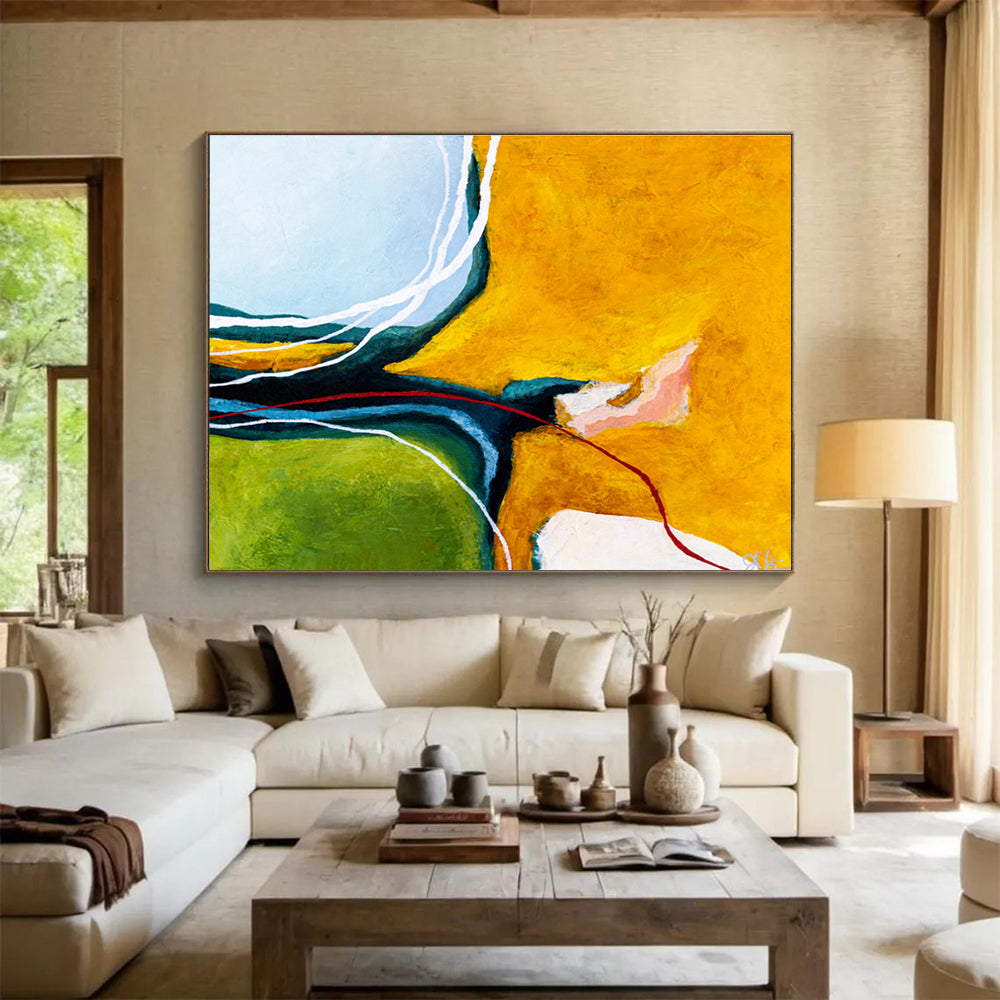 Grandiose Hand - Painted Abstract Mural for Entryway & Dining Room DKH552