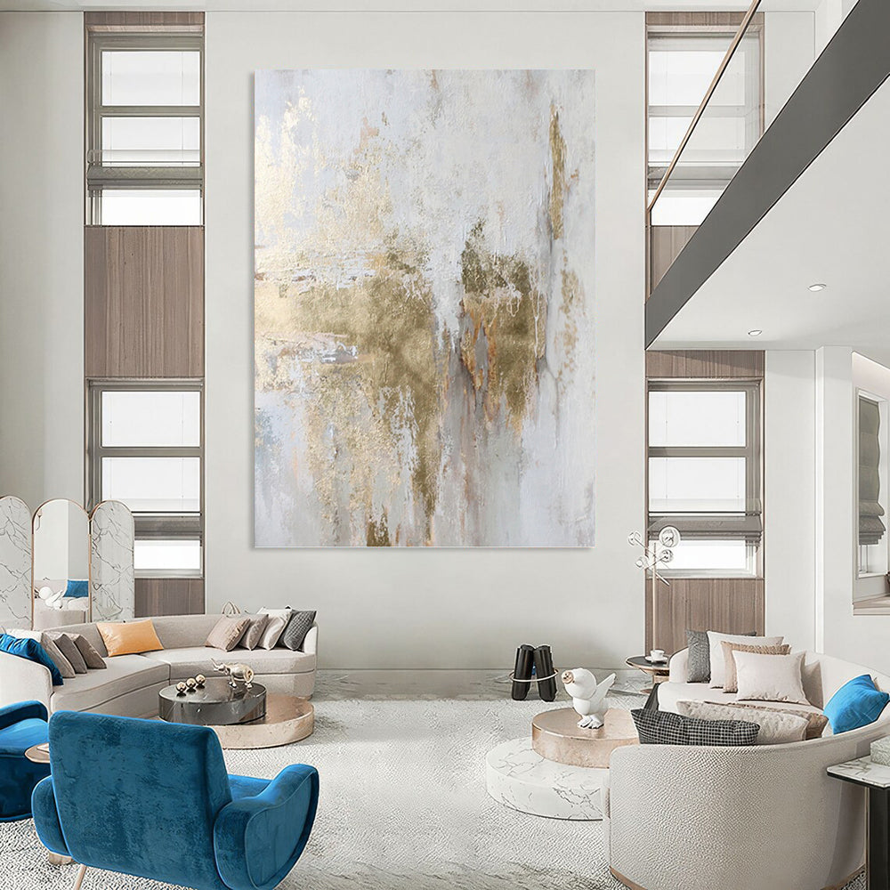 Oversized Hand - Painted Custom Textured Abstract Artwork for Hallway & Entryway DKH1006