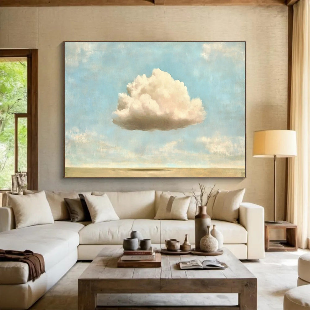 “Lonely Cloud” - Blue, White, Cloud, Landscape Painting On Canvas HB0753
