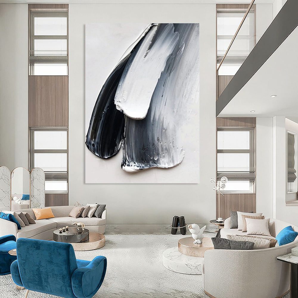 Large Vertical Custom Abstract Hand - Painted Canvas for Bedroom and Entryway DKH1676