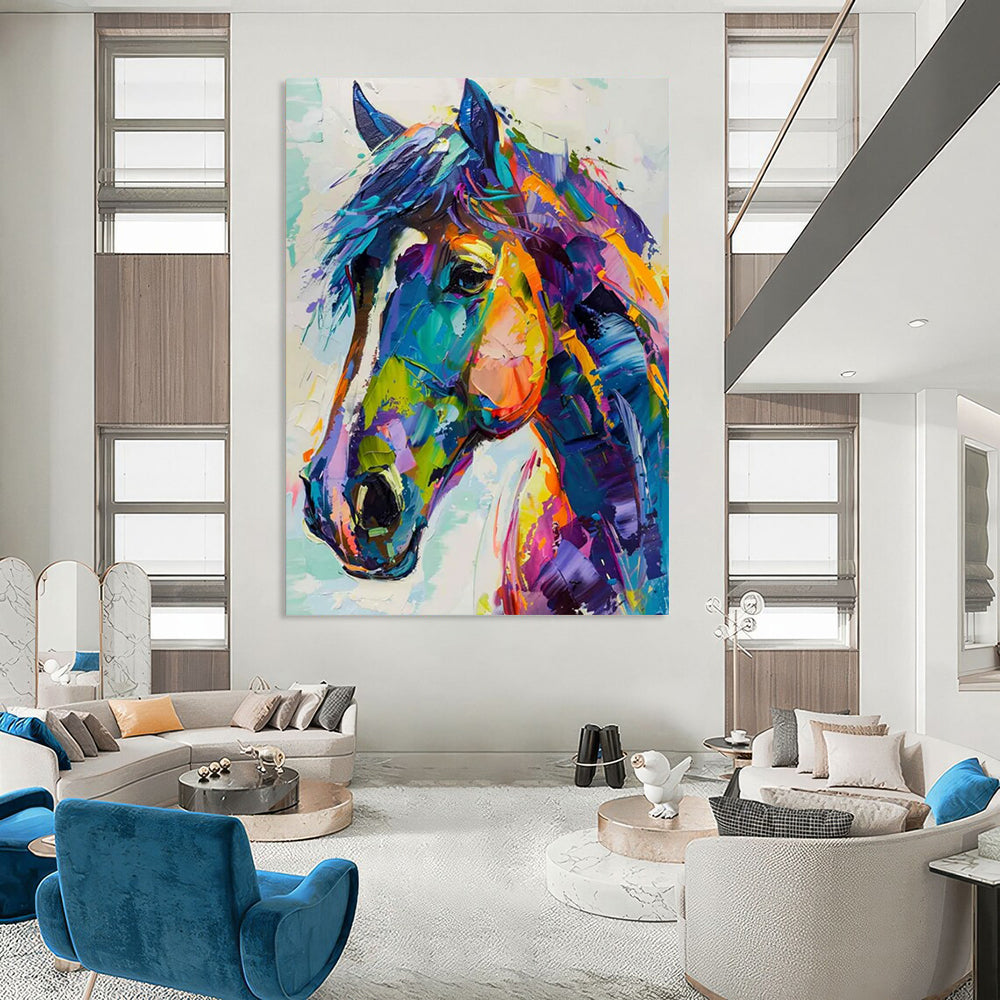 Aurora Reverie: Colossal Hand - Painted Custom Abstract Gem for Living Room and Office DTP086