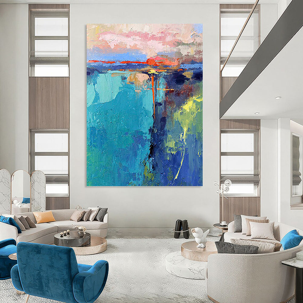 Vast Hand - Painted Custom Textured Abstract Mural for Dining Room & Hotel Suite DKH1030