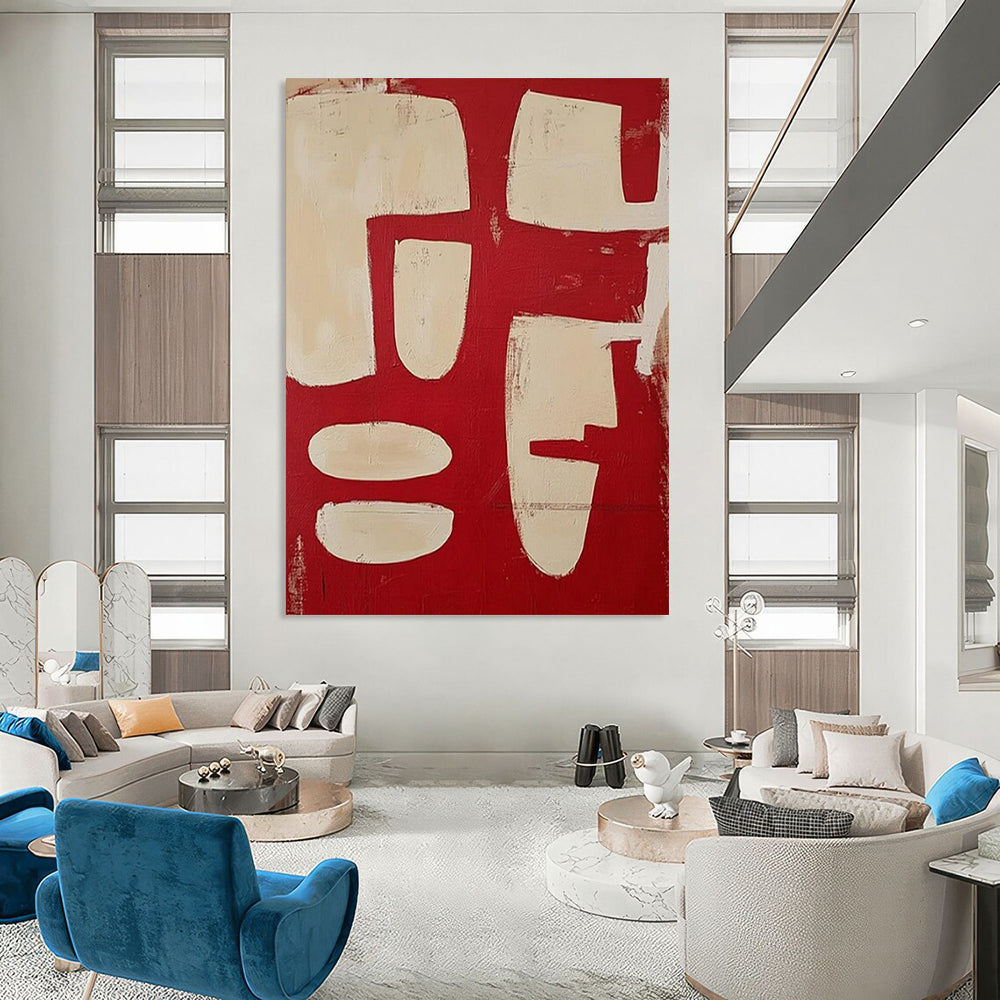 Oversized-Scale Hand-Painted Abstract Canvas for Office & Entryway LargeART2367