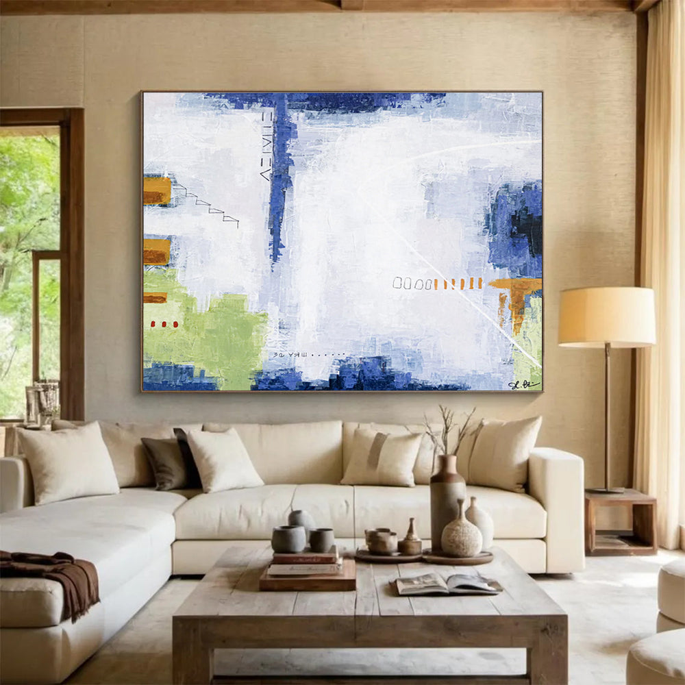 Massive Hand - Painted Abstract Canvas for Living Room & Entryway DKH555