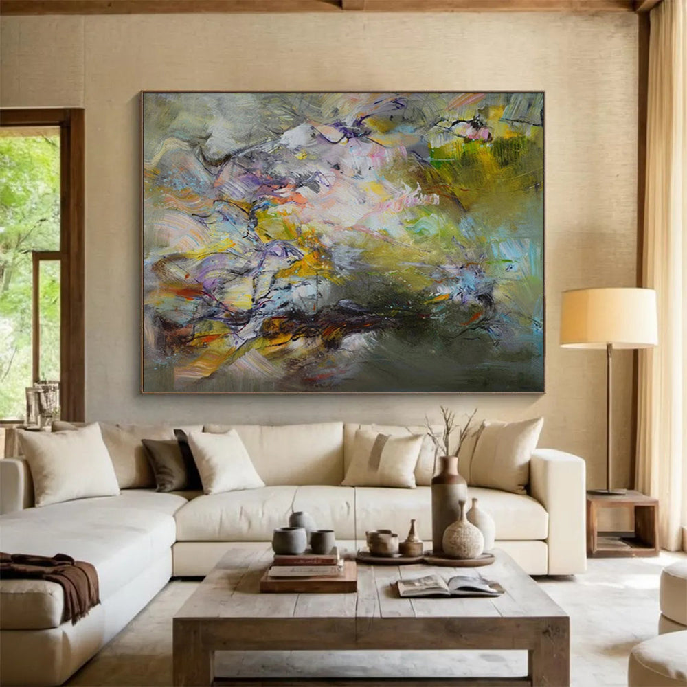 Vast Hand - Painted Textured Abstract Wall Art for Interior Focal Point DKH658