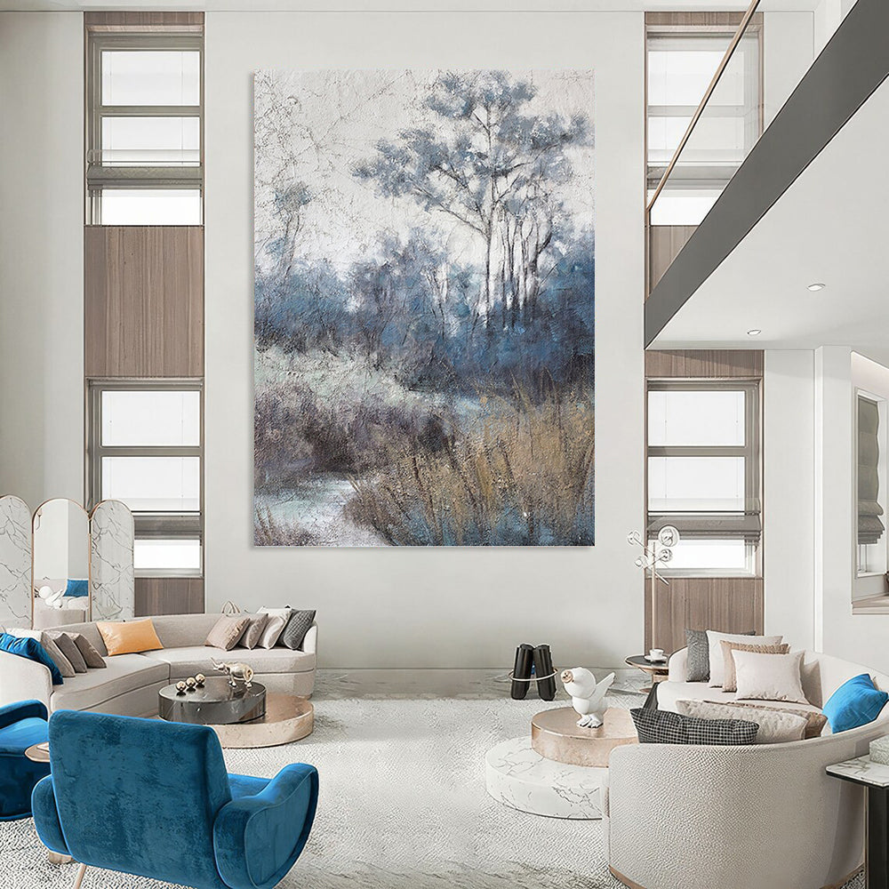Large - Scale Hand - Painted Custom Abstract Painting (with Unique Textures), Suitable for Office and Bedroom DKH1458
