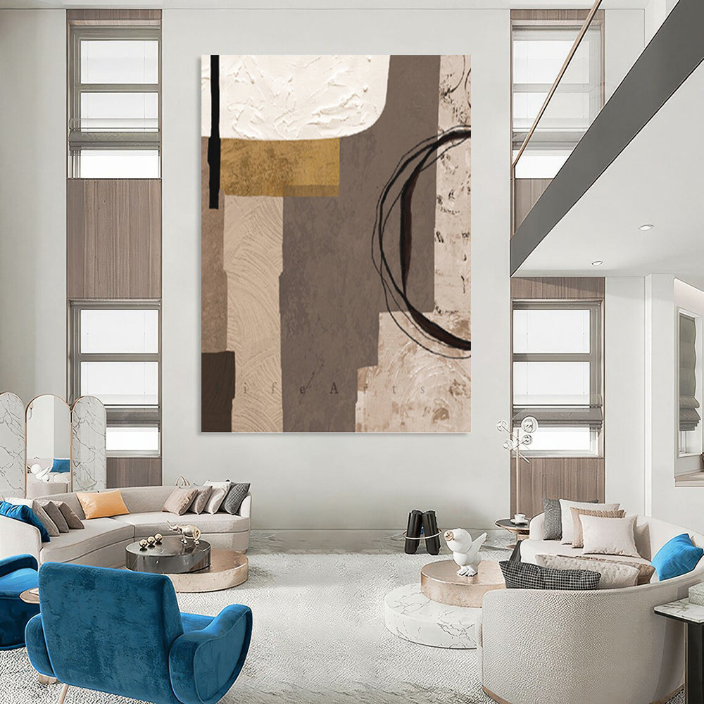 Mammoth - Dimensioned Hand - Painted Textured Custom Abstract Elegy, for Bedroom and Hotel DKH1516