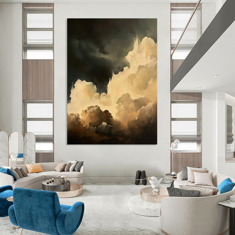 Grand - Sized Hand - Painted Textured Custom Abstract Gemstone for Bar and Living Room DTP022