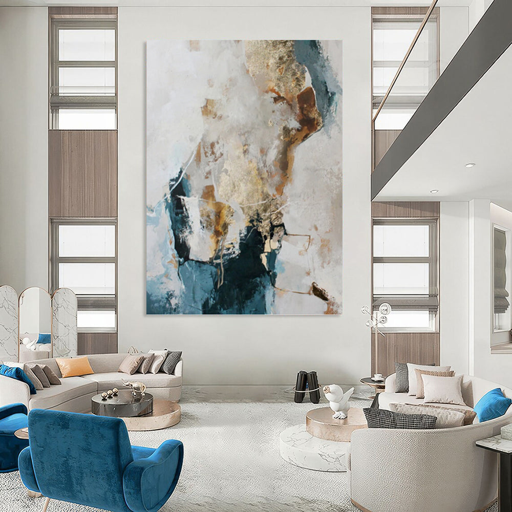 Grand Hand - Crafted Custom Textured Abstract Canvas for Office & Entryway DKH1010
